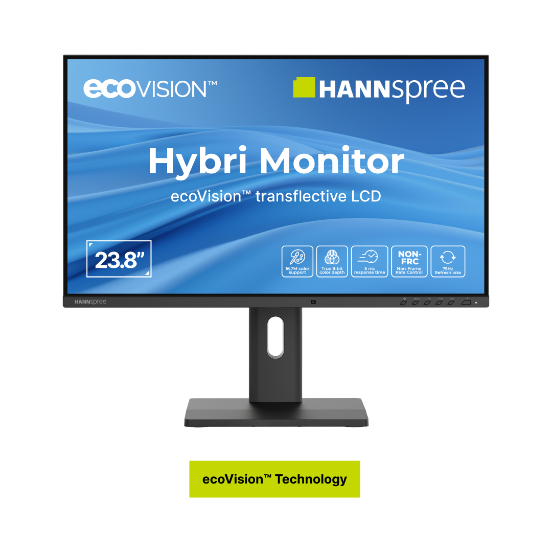 HANNspree Hybri Monitor showing the ecoVision interface